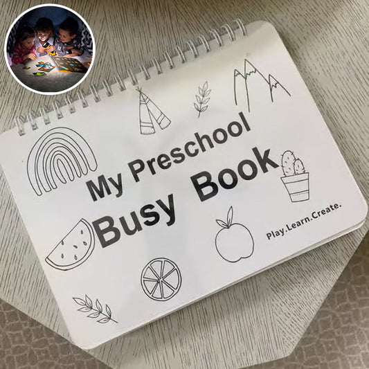 **My Preschool Busy Book – Interactive Learning Activity Book for Toddlers with Alphabet, Numbers, Colors & Shapes**