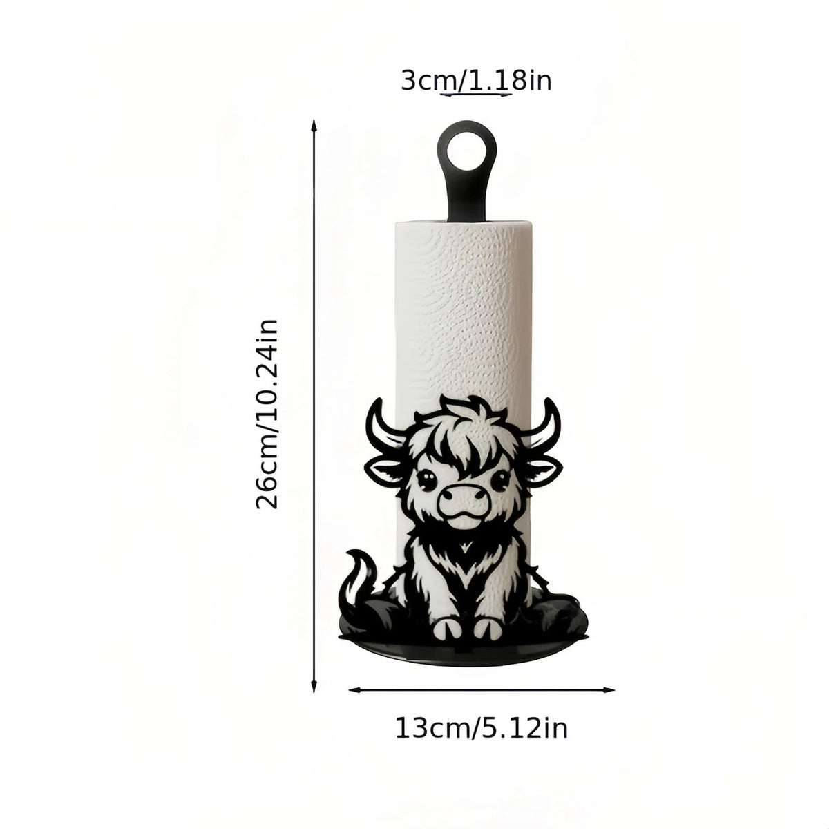 š® Elegant metal Highland cow-shaped toilet paper holderāāOpenwork wrought iron toilet paper holder
