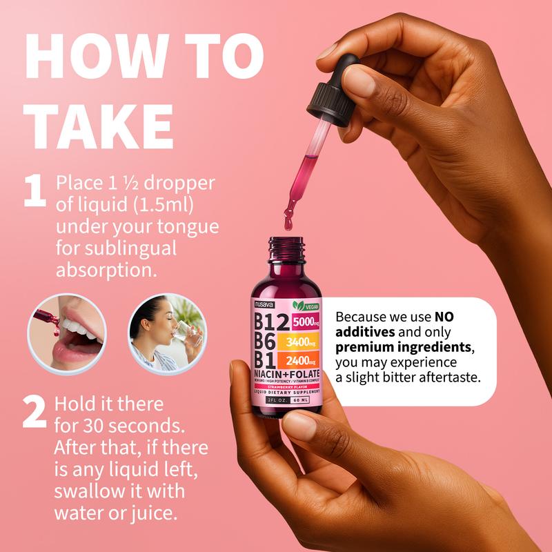 (1-PACKRaspberry) Vitamin B12 Liquid Supplement Drops - Edible Support for Energy, Brain & Heart, Non-GMO & Gluten-Free, 4 FI Oz