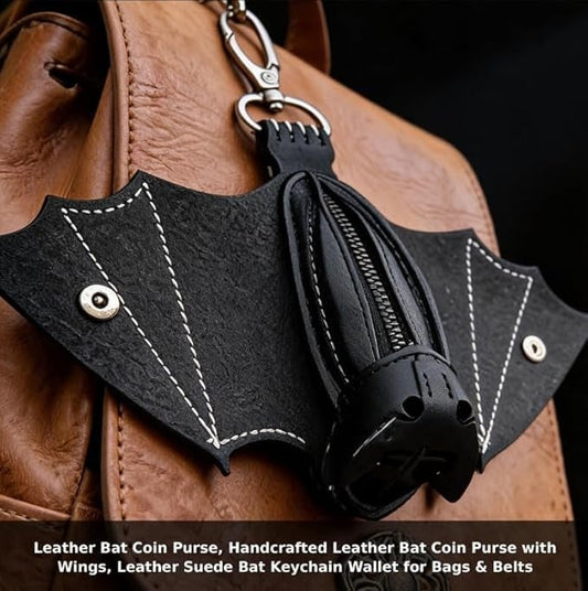 Gothic Design Leather Bat Coin Purse🦇