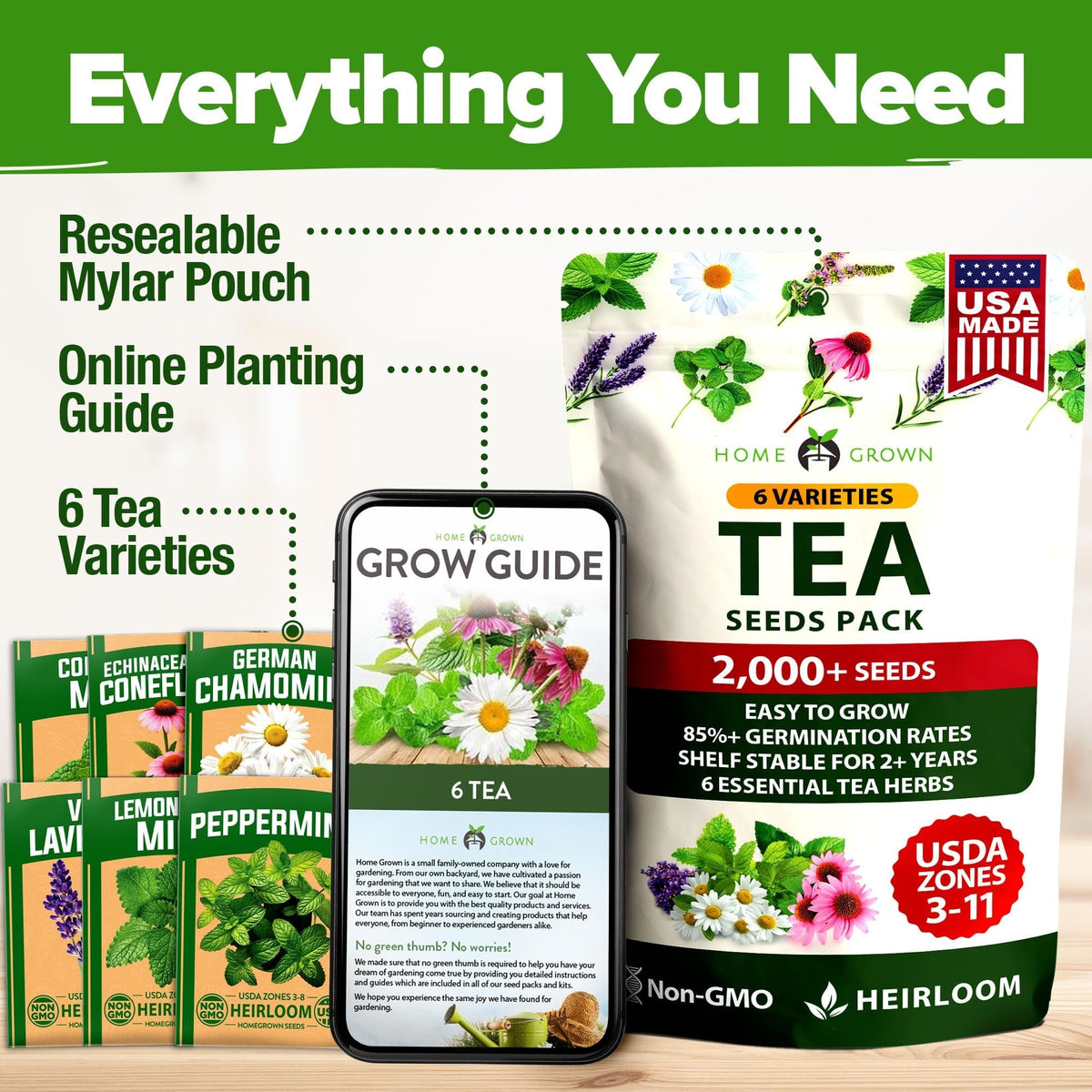 Herbal Tea Seed Pack - (6 Variety)