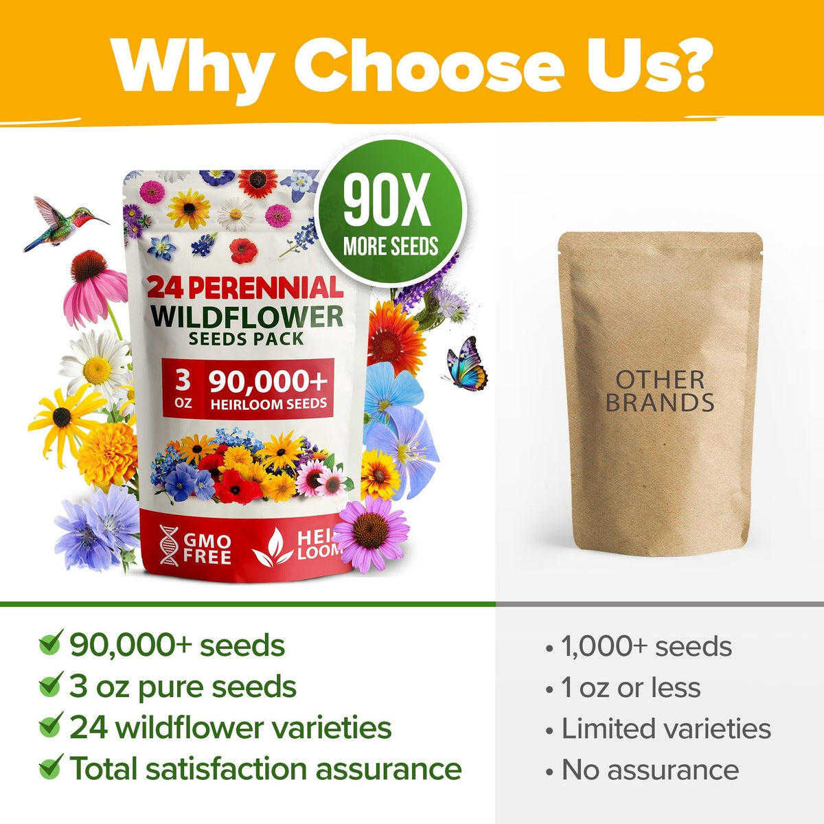 North American Wildflower Seed Mix - 24 Varieties (3 oz)