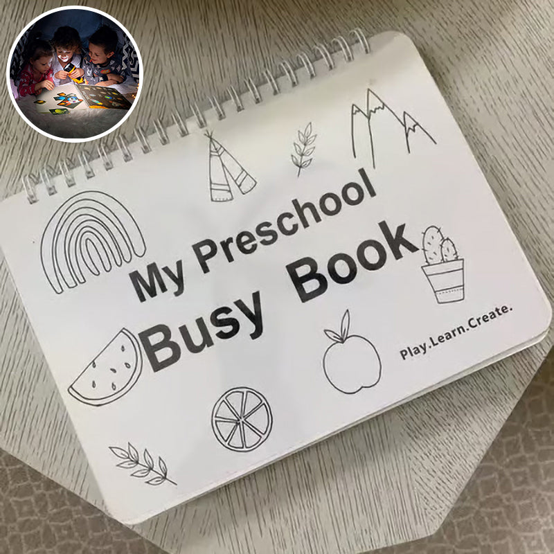 **My Preschool Busy Book – Interactive Learning Activity Book for Toddlers with Alphabet, Numbers, Colors & Shapes**