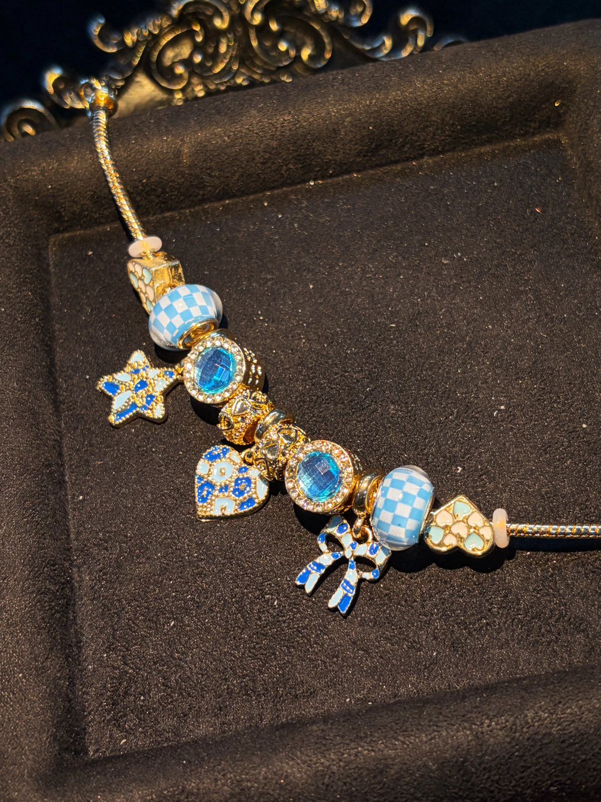 Women’s Gold-Tone Adjustable Stackable Bracelet with Star, Heart, Bow Dangles – Daily Wear Costume Jewelry Accessory