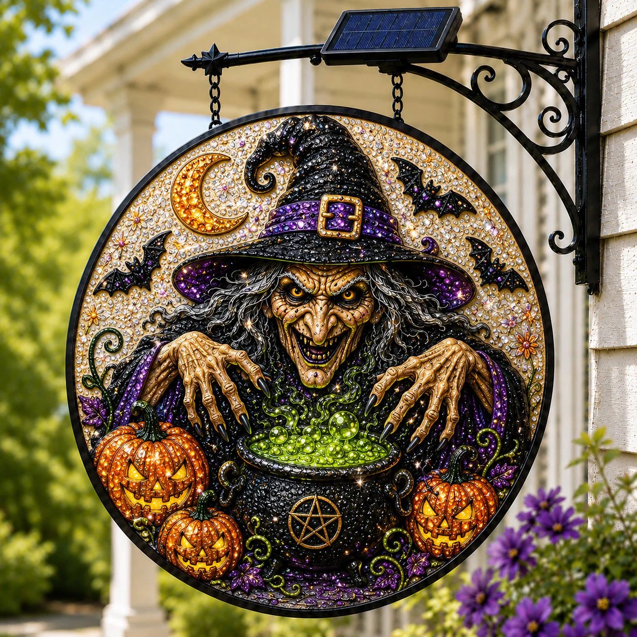 🎃 Solar Halloween LED Hanging Sign Light 👻