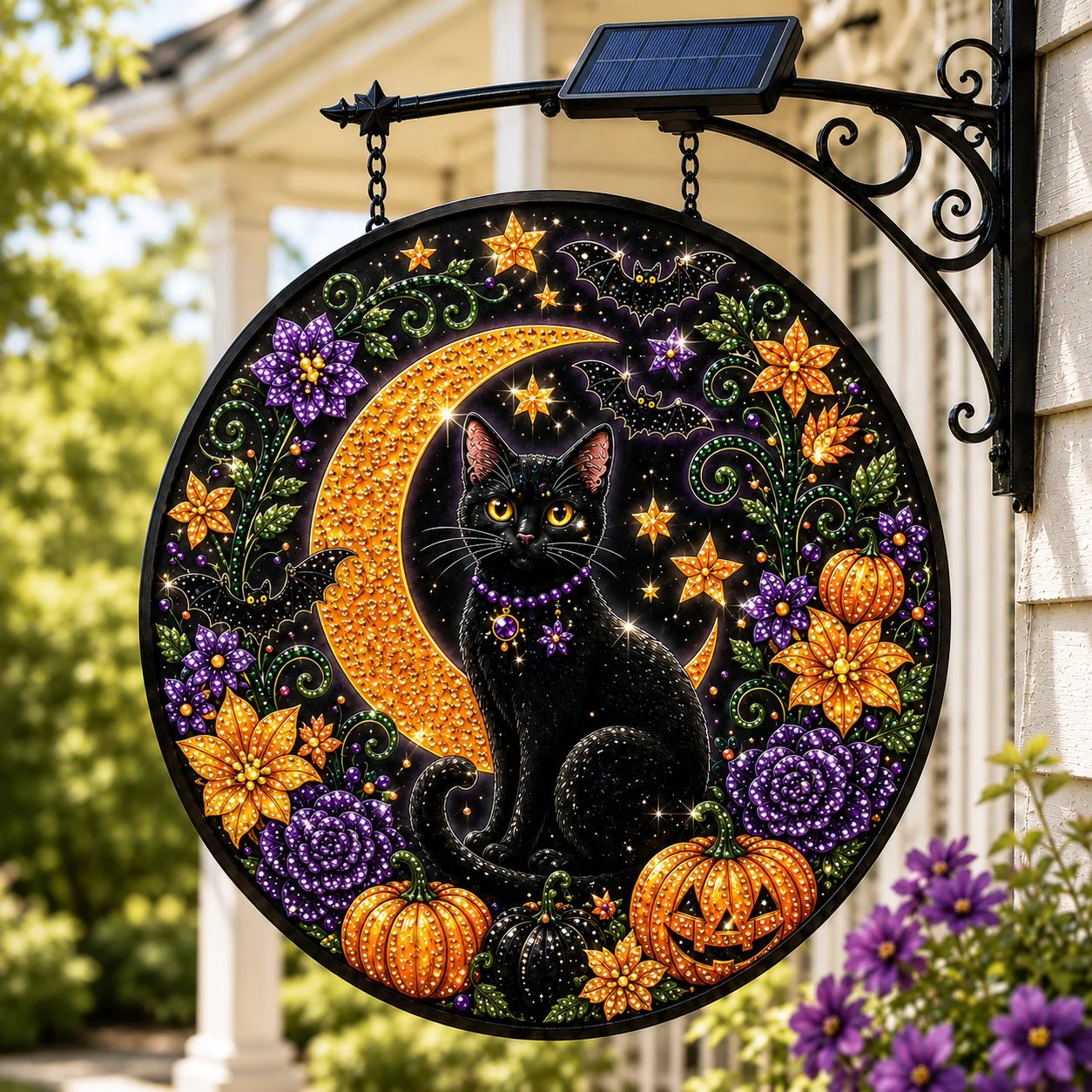 🎃 Solar Halloween LED Hanging Sign Light 👻