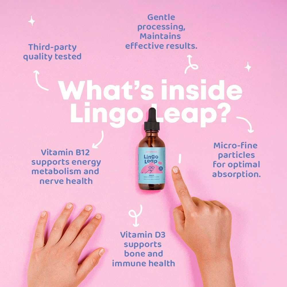 LingoLeap Kids Wellness Formula | Liquid Supplement with Zeolite Clinoptilolite, Methyl B12 & Vitamin D3 | Gentle Daily Support for Ages 3+ | 1 fl oz (30 Servings)