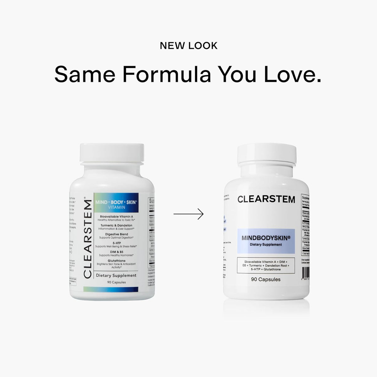 CLEARSTEM -  Hormonal Acne Supplement (5-HTP) - Natural DIM Supplement - Skin Care Vitamins - Hormone Balance, Antioxidants - Gluten Free, Cruelty Free - 30 Servings, 90 Capsules