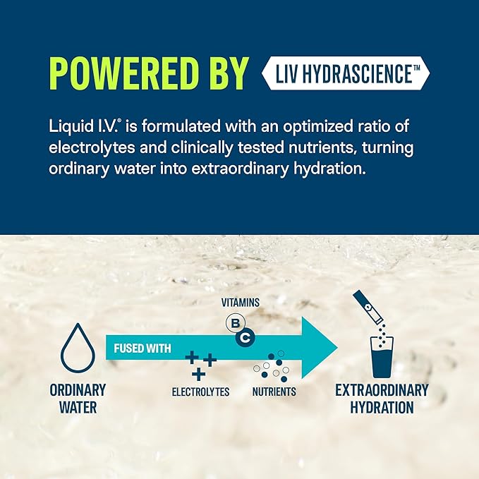Liquid I.V. Hydration Multiplier - Lemon Lime - Hydration Powder Packets | Electrolyte Drink Mix | Easy Open Single-Serving Stick | Non-GMO | 16 Sticks