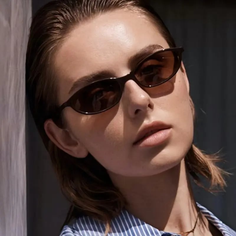 😎 Summer Trend Retro Oval Sunglasses 🕶️ 3 PCS Women's 90s Cat Eye Sunnies, Lightweight Narrow Shades with UV Protection, Vintage Rich Girl Trendy Eyewear