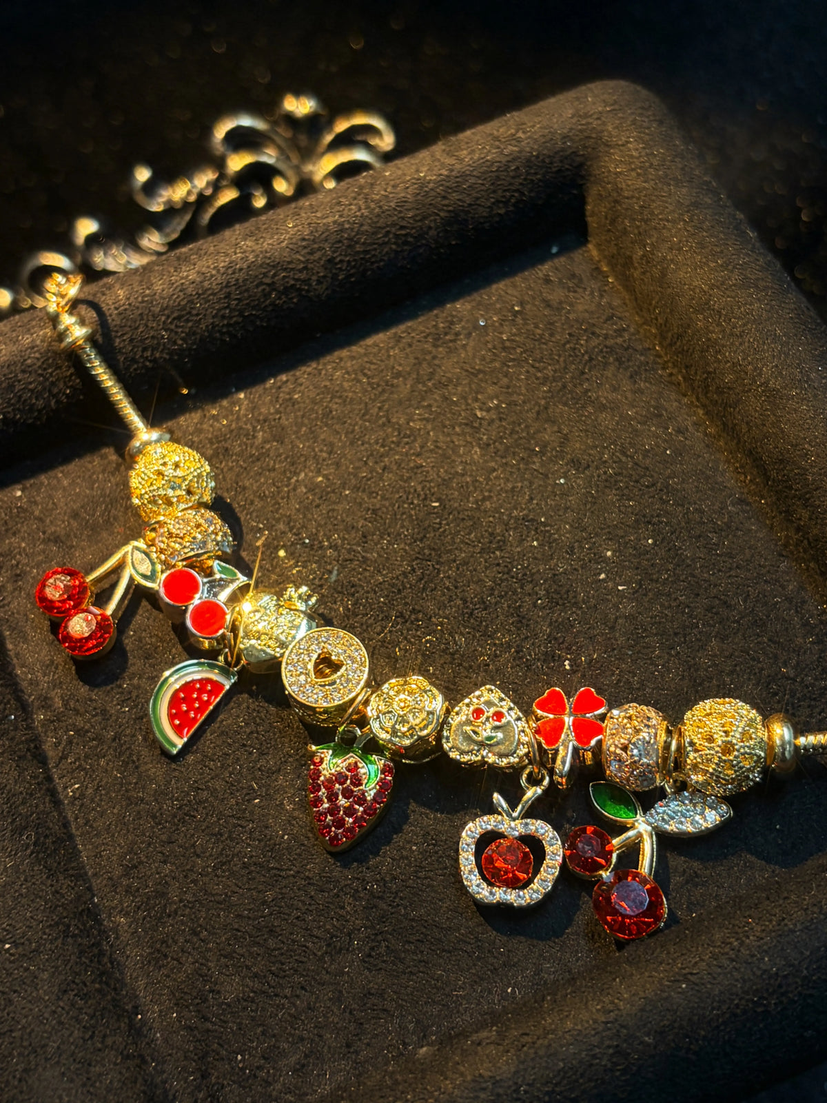 Women’s Gold-Tone Adjustable Link Bracelet with Decorative Dangles, Costume Jewelry Gift for Women