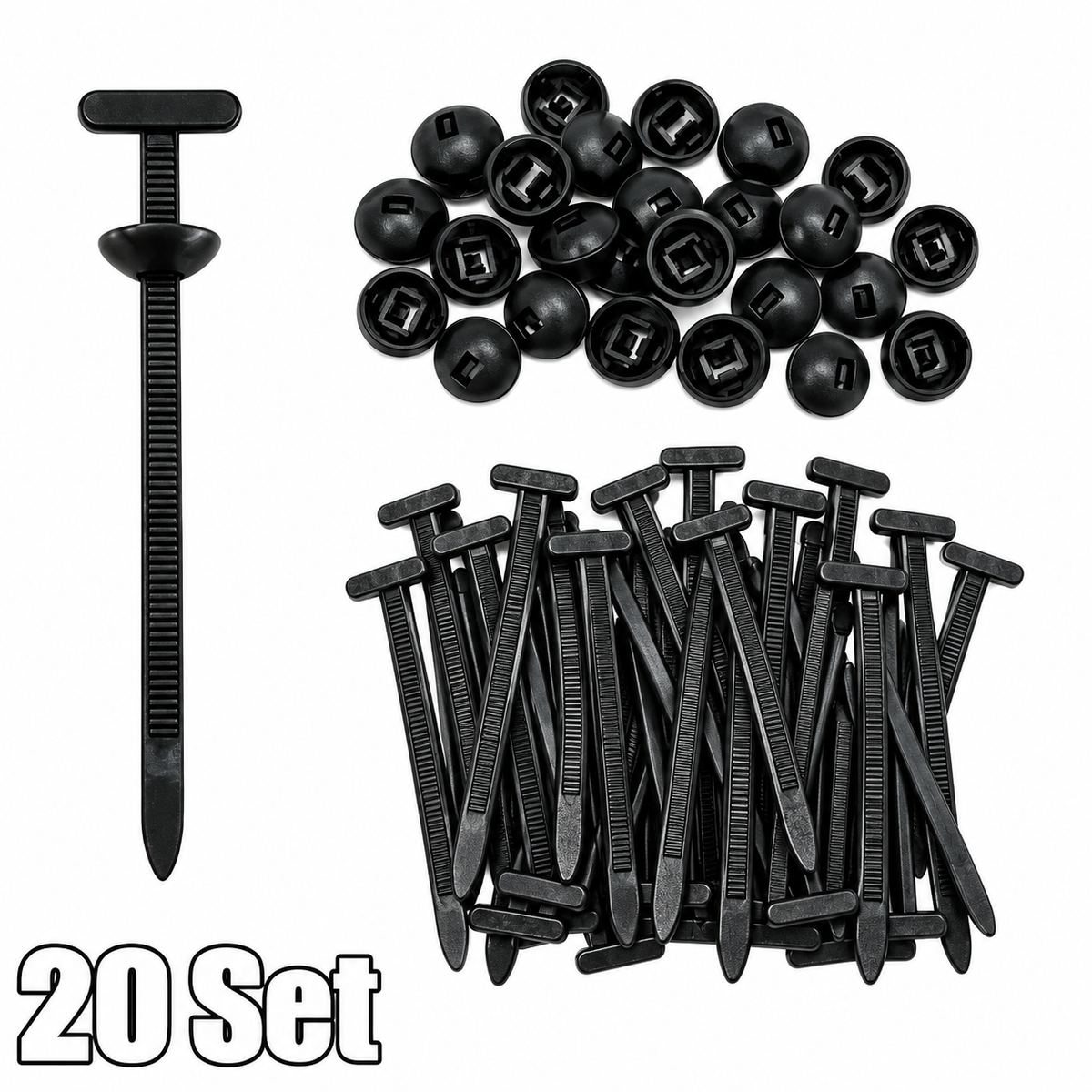 Heavy Duty 20pcs Nylon Universal Cable Tie Buckle  Self-Locking Free Ship