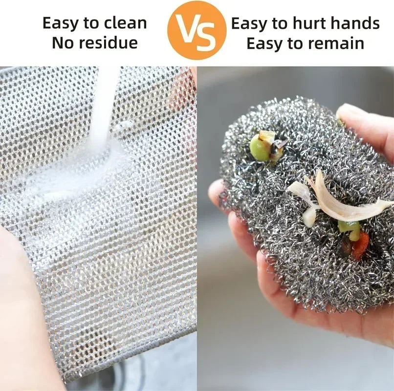 Steel Wire Cleaning Cloths – Kitchen Scrubbing Dish Rags 10 Pack