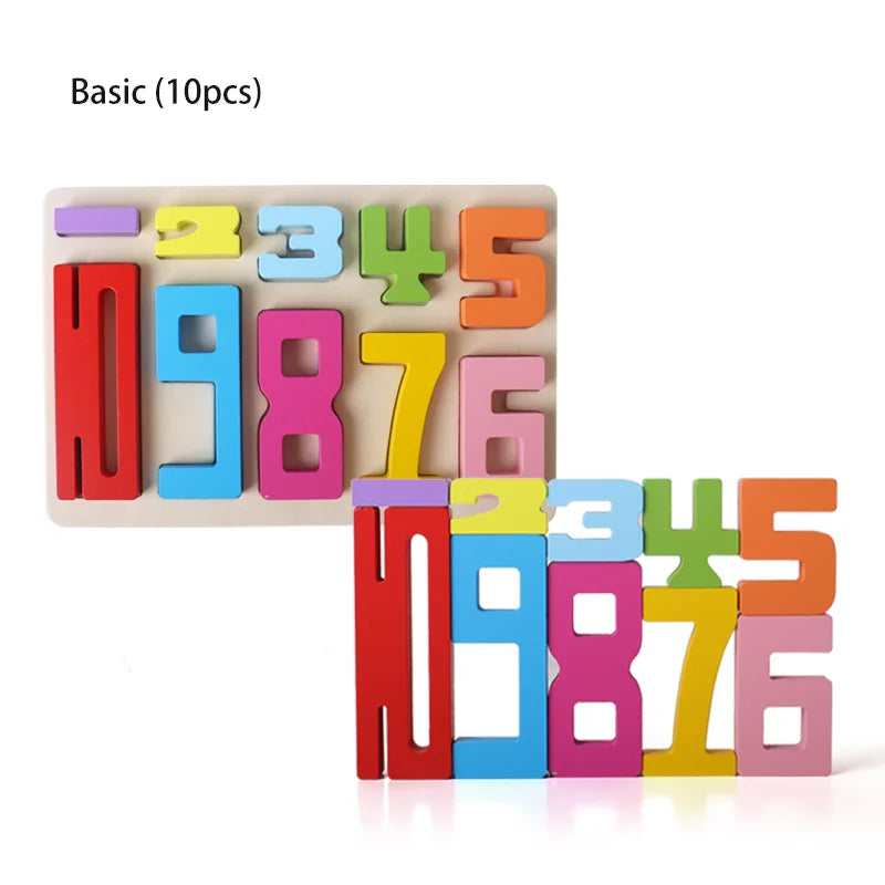 20PCS Digital Building Blocks – Colorful Wooden Number Stacking Toy, Montessori Math Learning Set