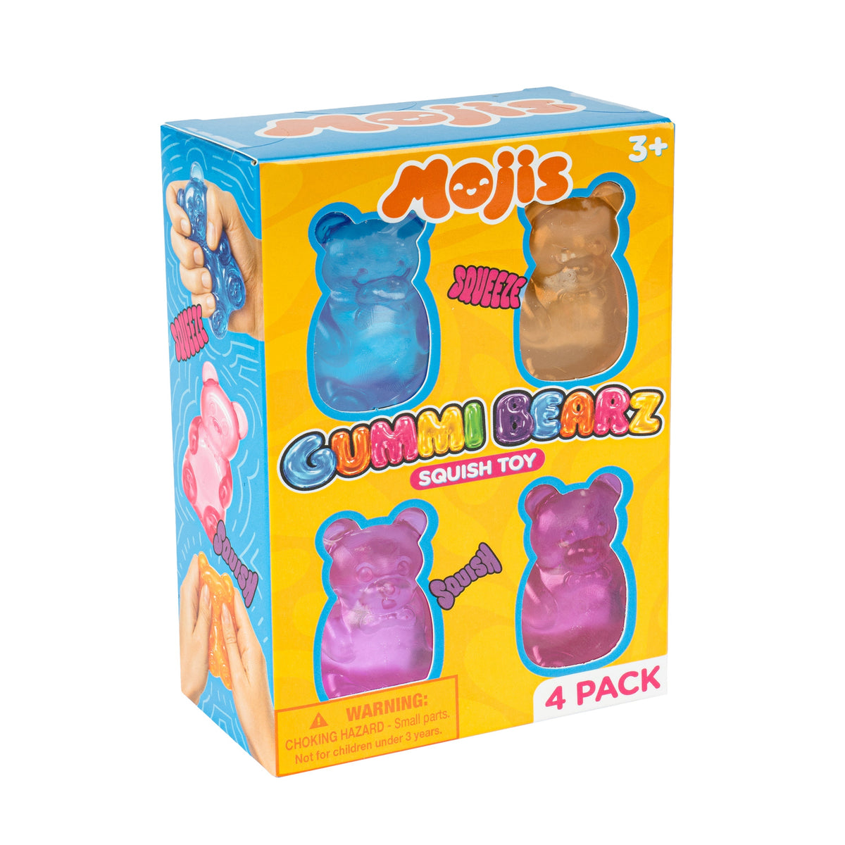 Mojis Gummi Bearz Squishy 4-Pack – Soft & Stretchy Gummy Bear Fidget Toys for Stress Relief