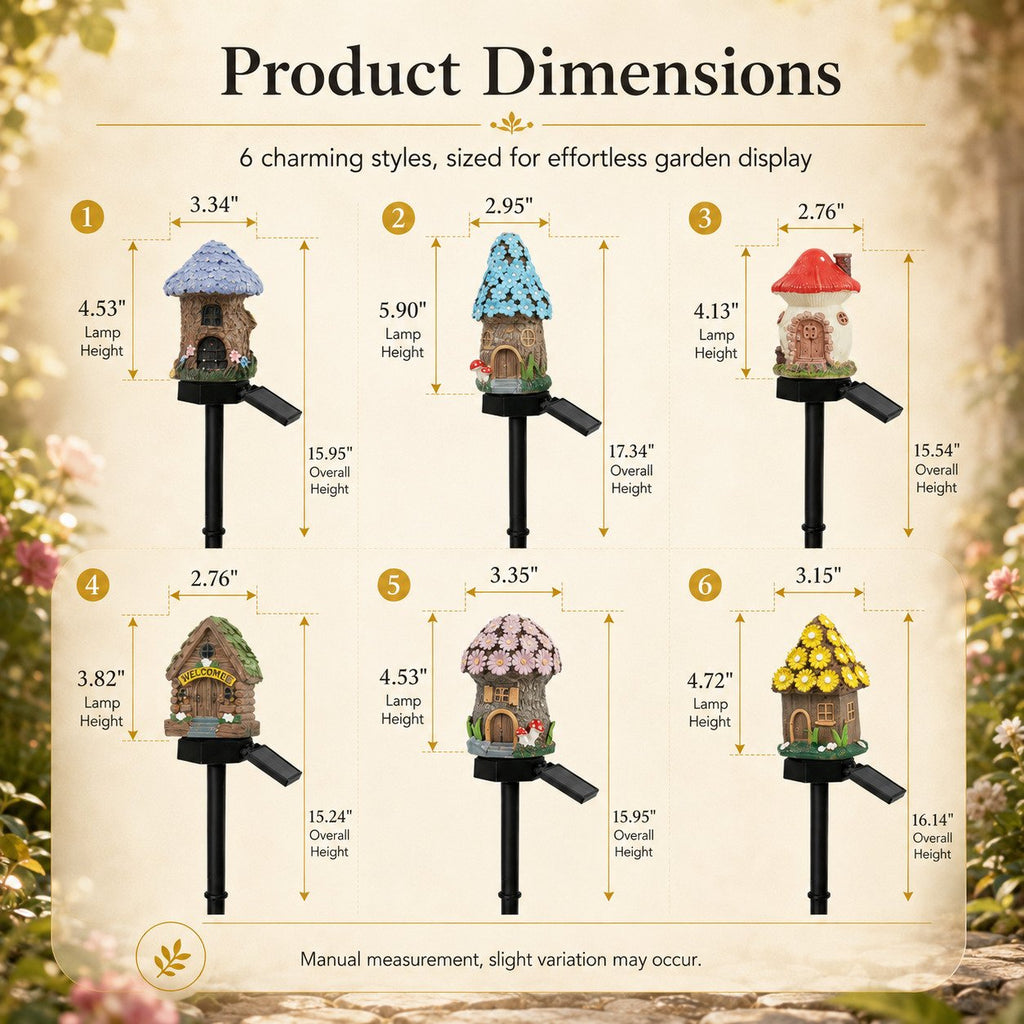 🍄Solar Fairy Tale Mushroom Cottage Garden Light – Whimsical Warm Glow for Paths, Patios & Flower Beds🌙(Buy More Save More)