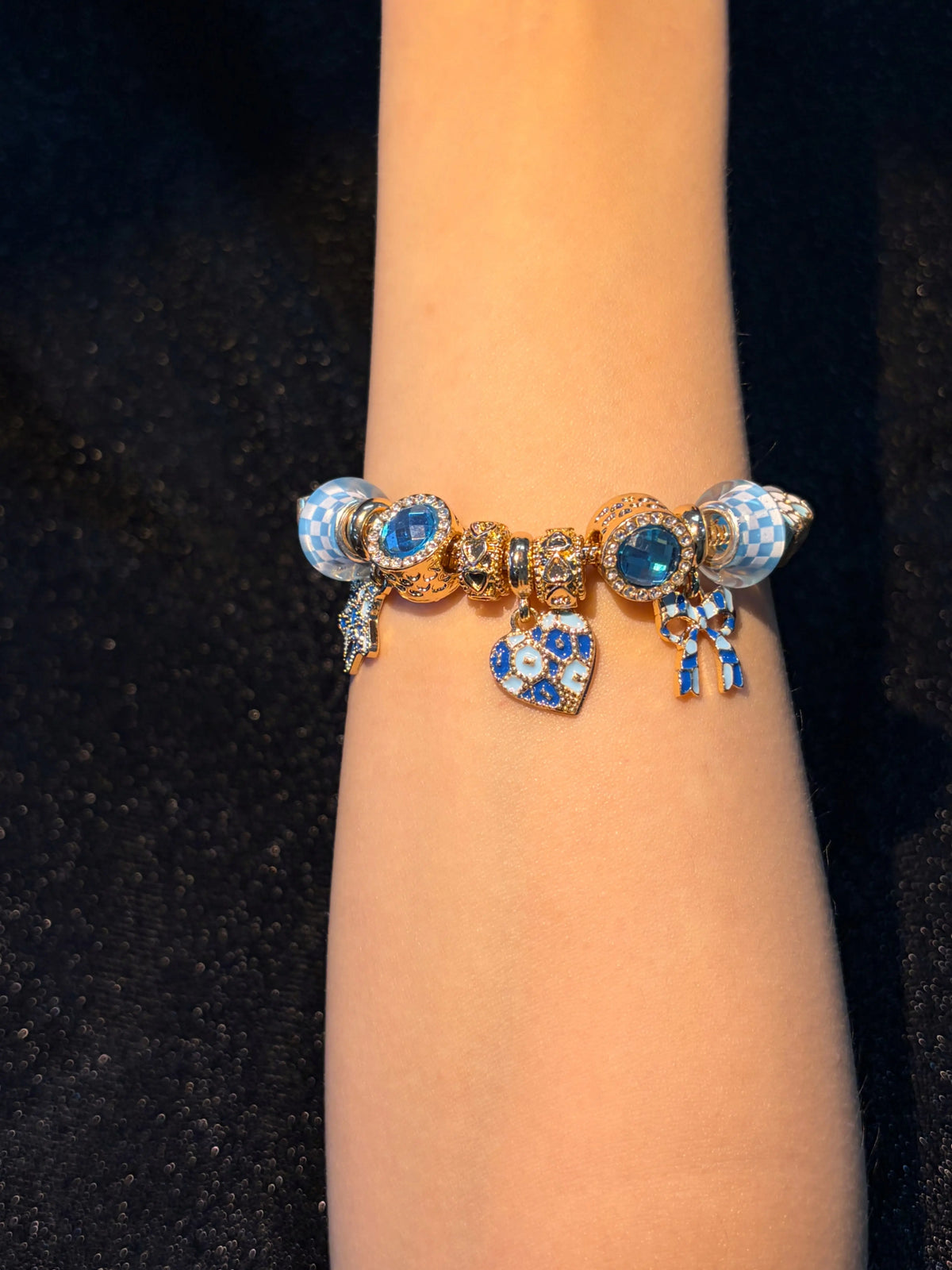 Women’s Gold-Tone Adjustable Stackable Bracelet with Star, Heart, Bow Dangles – Daily Wear Costume Jewelry Accessory
