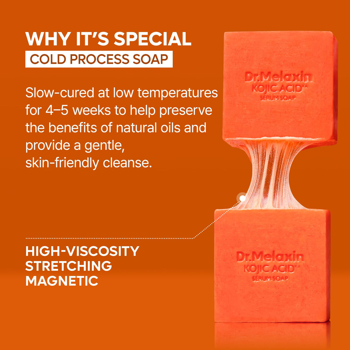 Dr.Melaxin Kojic Acid Turmeric Serum Soap — 1 Bar Facial & Body Cleansing Bar with Niacinamide for Uneven Skin Tone