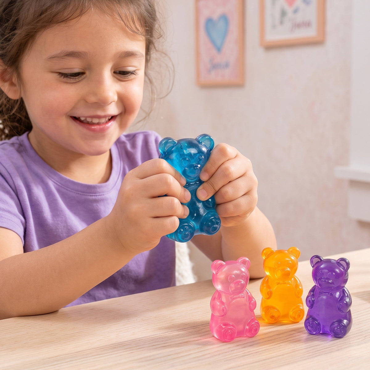 Mojis Gummi Bearz Squishy 4-Pack – Soft & Stretchy Gummy Bear Fidget Toys for Stress Relief