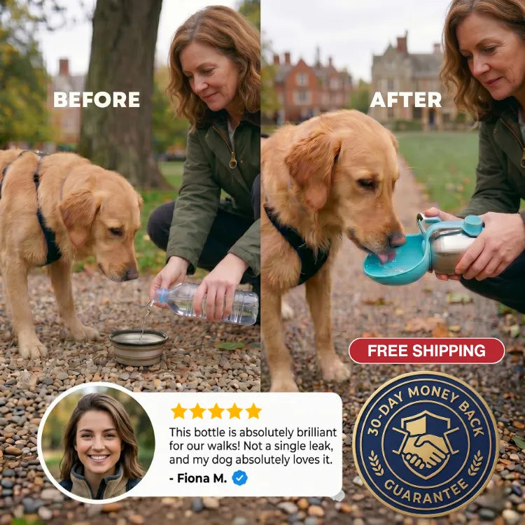 🐾Sphere Traveler – 304 Stainless Steel Dog Water Bottle, Leak-Resistant, One-Handed Flip🐕