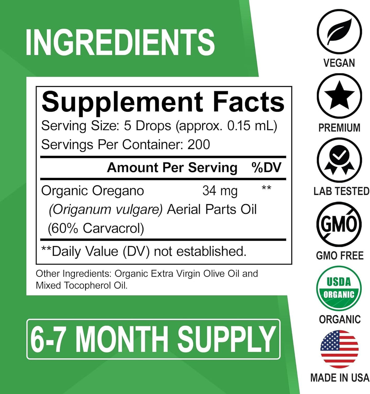 Organic liquid oregano oil drops, cleansing, immune support!