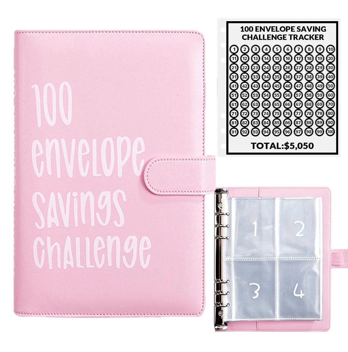 AASLOB 100 Envelopes Money Saving Challenge, 100 Envelope Challenge Binder, E...