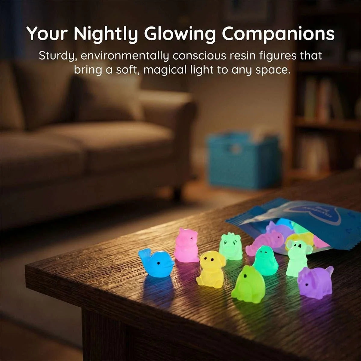 10 Pcs Mystery Blind Bags Glow in Dark Mini Animal Figures Resin Toys
