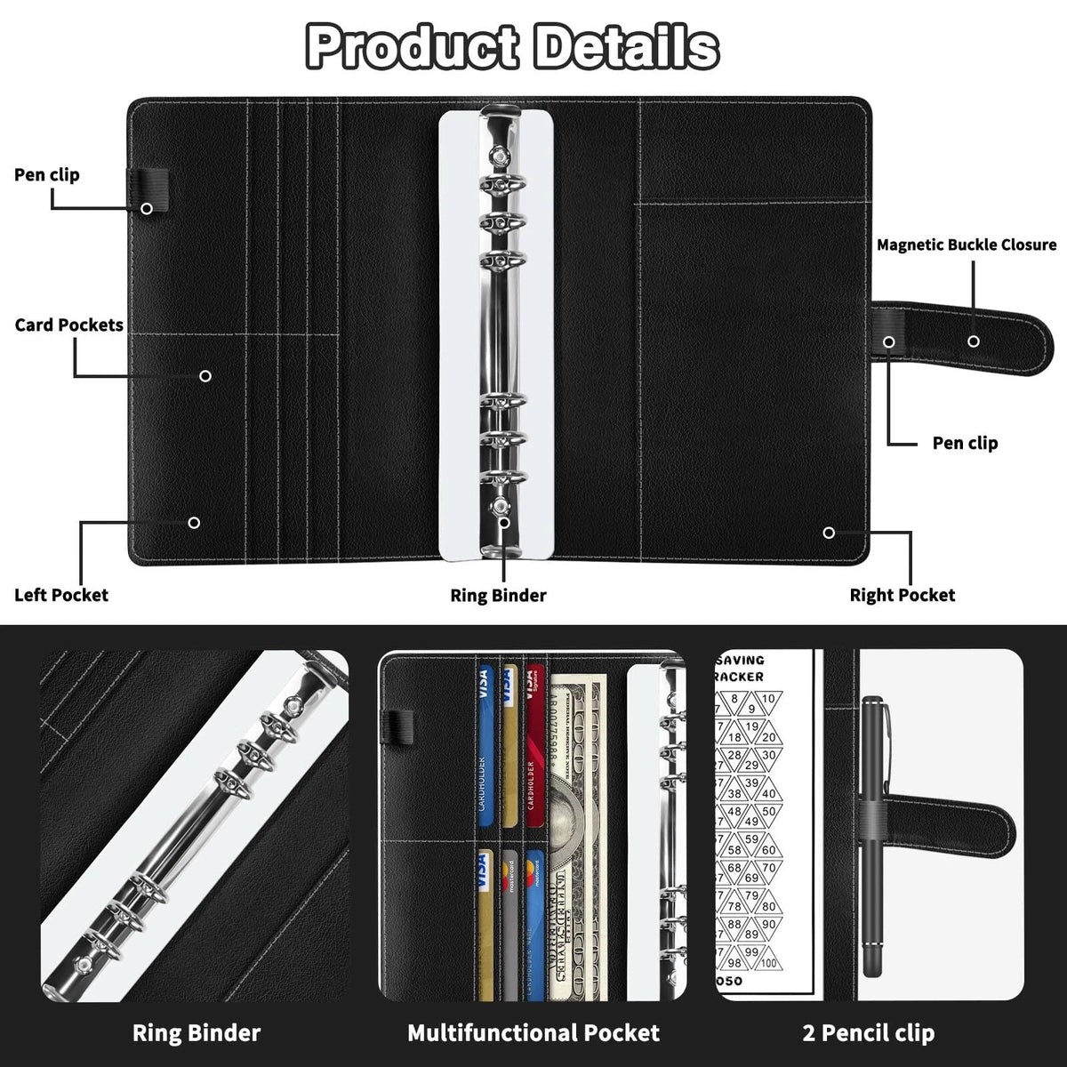 100 Envelope Challenge Binder Savings Book with Envelopes Budget Binder for cash