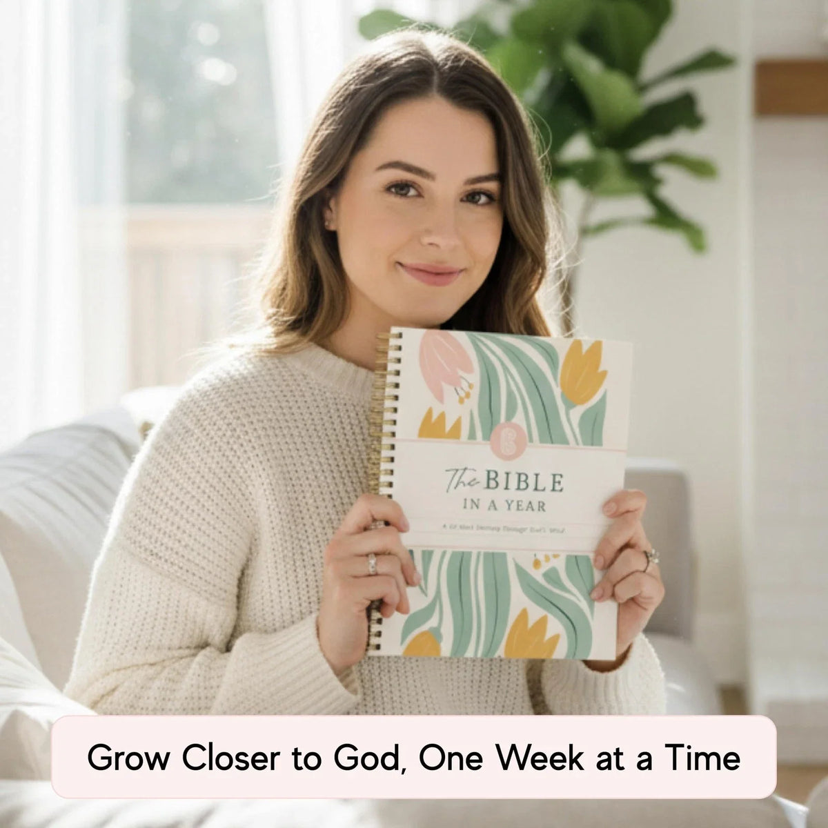 Official Spiral Bible in a Year, 52 Week Study Guide 8.5 X 11, Floral