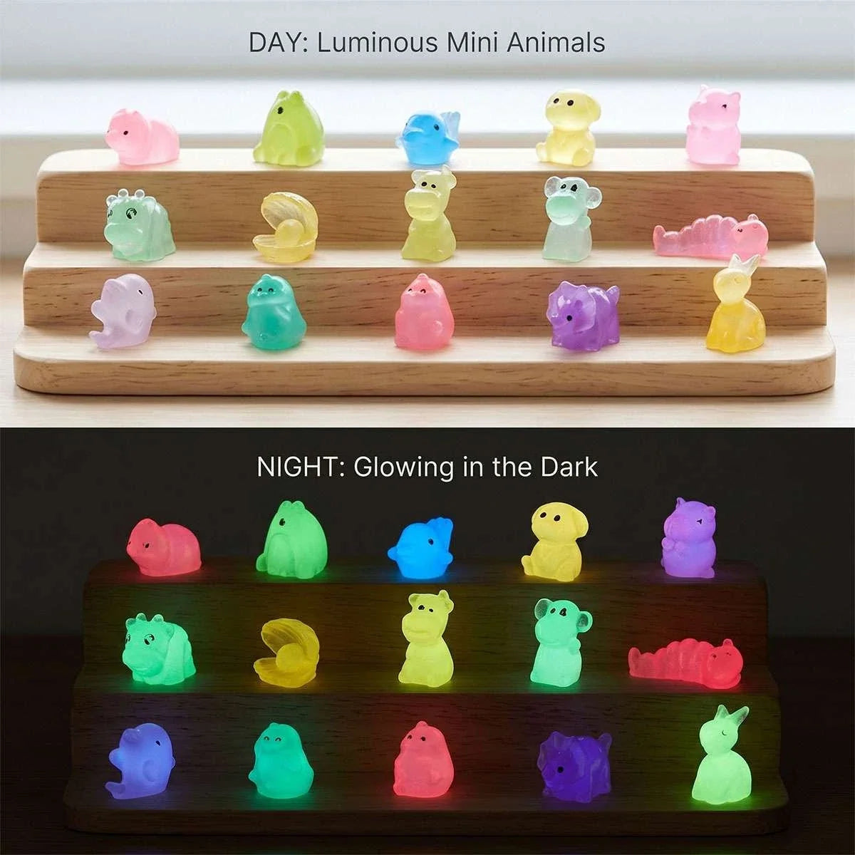 10 Pcs Mystery Blind Bags Glow in Dark Mini Animal Figures Resin Toys