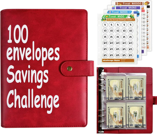 100 Envelopes Money Saving Challenge Binder, Fun and Easy Savings System