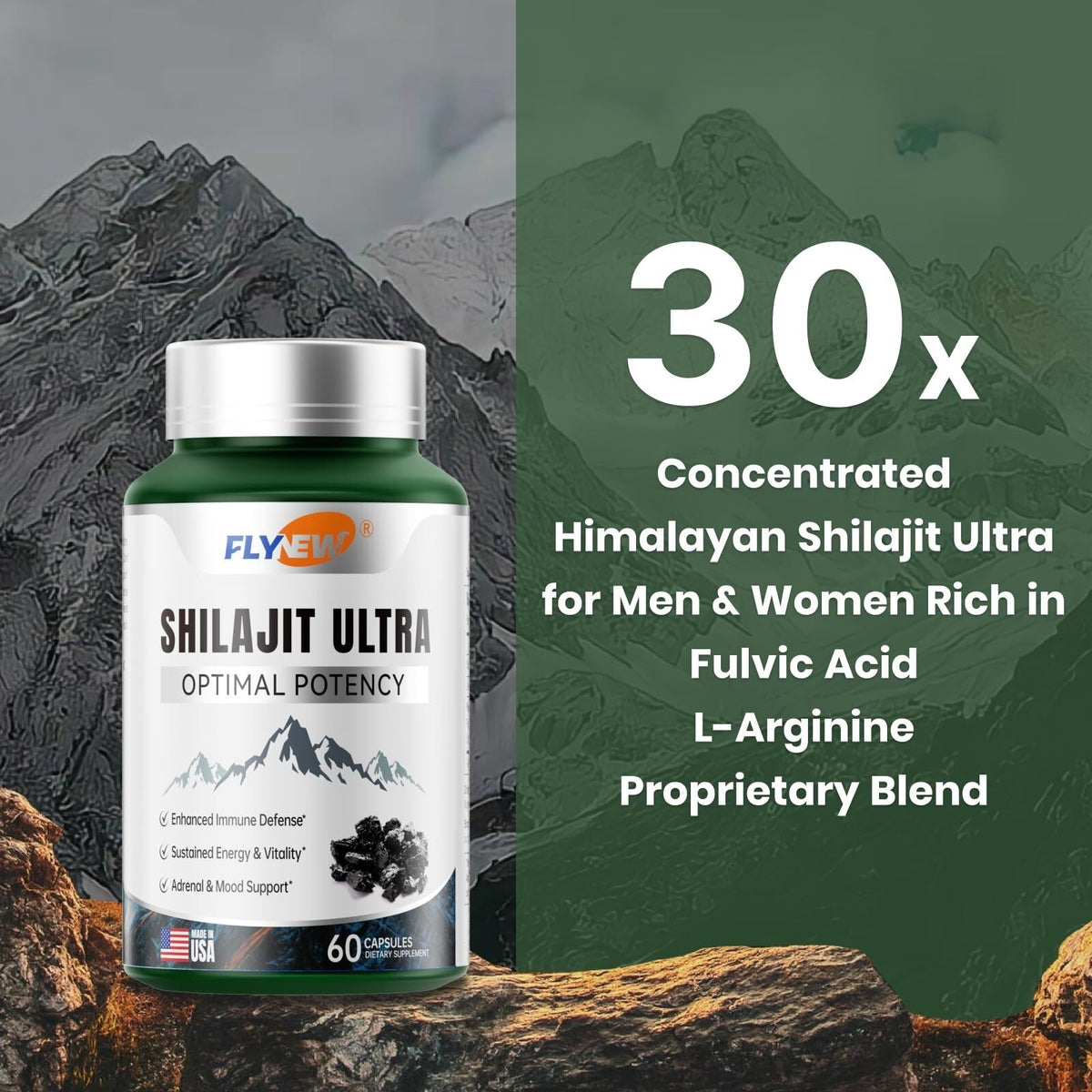 Flynew Ultra-High-Efficiency Shiraiji Extract, Contains L-Arginine, Pure