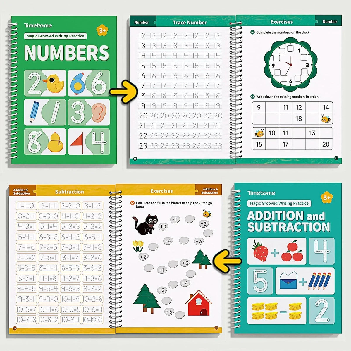 Magic Grooved Writing Practice Books for Kids 3-8 Reusable Copybooks