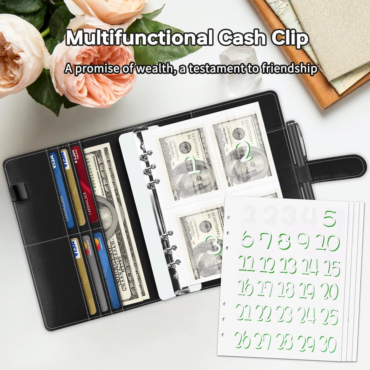 100 Envelope Challenge Binder Savings Book with Envelopes Budget Binder for cash